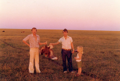 1976 Daddy and Ian shot a falcon